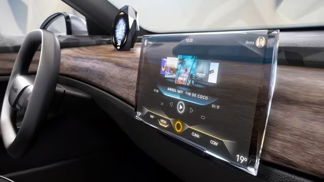Los autos del futuro podrían tener una pantalla táctil transparente con cristal Swarovski