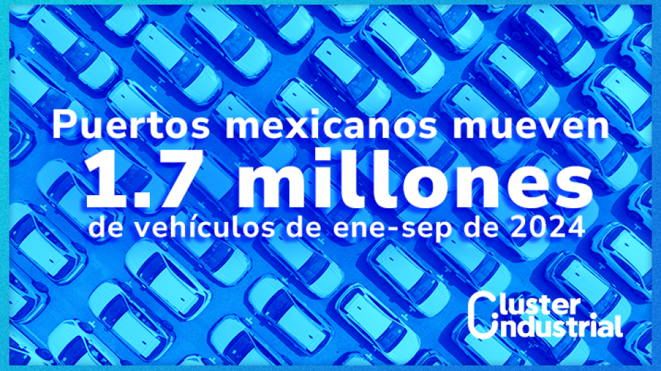 Puertos mexicanos mueven 1.7 millones de vehículos de enero a septiembre de 2024