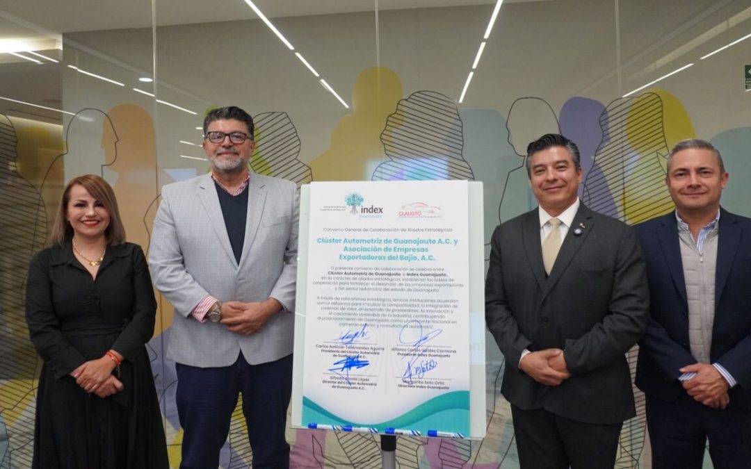 Index Guanajuato y el Clúster Automotriz de Guanajuato firman convenio para fortalecer la proveeduría